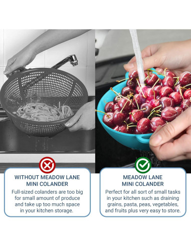 Colador Compacto Meadow Lane 3 Tazas Libre de BPA Azul