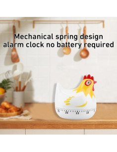 Temporizador de Cocina Mecánico YYMTTOR 60 Minutos Blanco 2