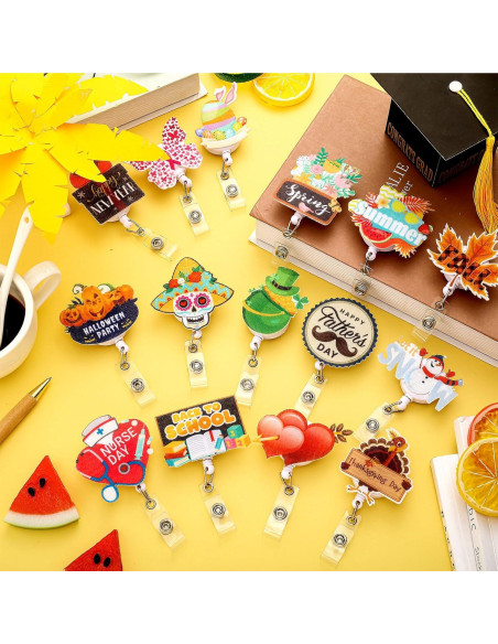 20 Insignias Retráctiles de Fieltro Teling para Vacaciones