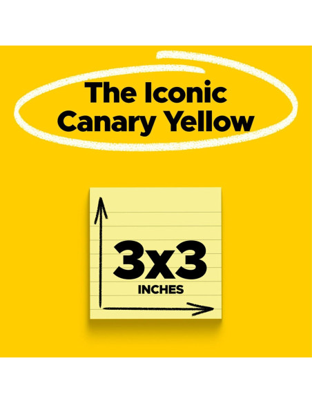 Notas Adhesivas Rayadas Post-it Amarillo 7.62x7.62 cm 12 Blocs