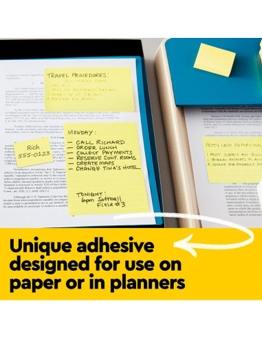 Notas Adhesivas Rayadas Post-it Amarillo 7.62x7.62 cm 12 Blocs