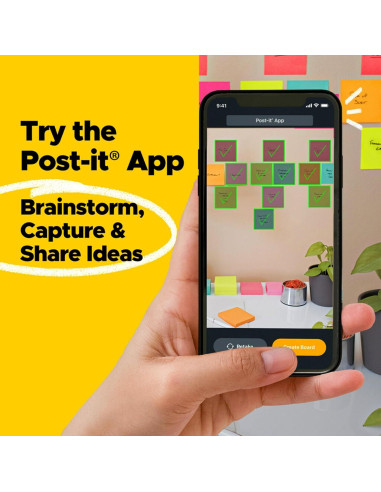 Notas Post-it Súper Adhesivas 3x3 cm 6 Bloc 90 Hojas Colores Brillantes