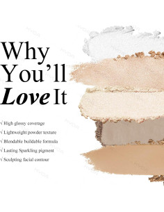 Paleta de Iluminador Facial KYDA - Brillo del Sol, 1 Cuenta 2