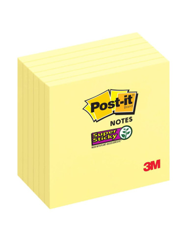 Notas Super Adhesivas Post-it 7.6x7.6 cm Amarillo Canario 6 Bloc