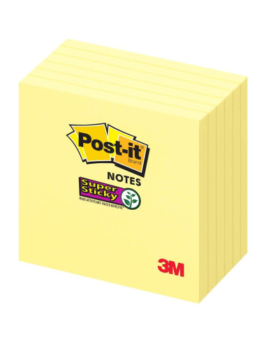 Notas Super Adhesivas Post-it 7.6x7.6 cm Amarillo Canario 6 Bloc
