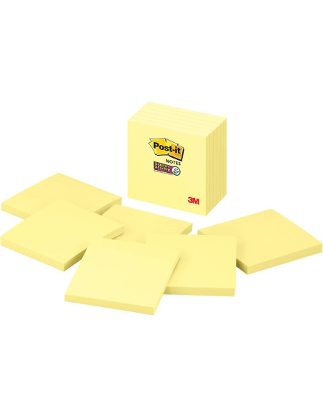Notas Super Adhesivas Post-it 7.6x7.6 cm Amarillo Canario 6 Bloc