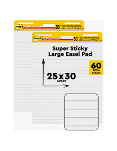 Post-it Super Sticky Easel Pad 63.5x76.2 cm Blanco Rayado 2 Pads