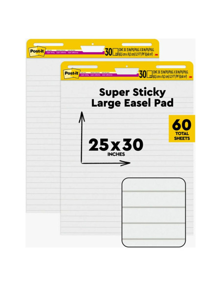 Post-it Super Sticky Easel Pad 63.5x76.2 cm Blanco Rayado 2 Pads Post-it Super Sticky Easel Pad 63.5x76.2 cm Blanco Rayado 2 Pads