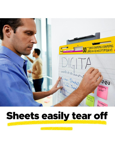 Post-it Super Sticky Easel Pad 63.5x76.2 cm Blanco Rayado 2 Pads