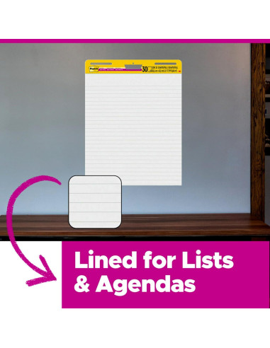 Post-it Super Sticky Easel Pad 63.5x76.2 cm Blanco Rayado 2 Pads