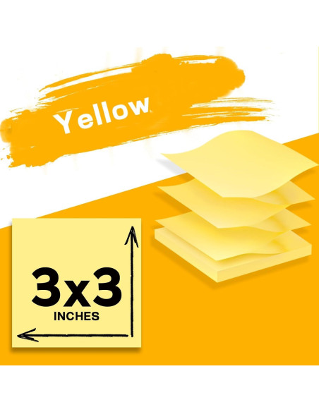 Notas Adhesivas Pop Up TKTB 3x3 Amarillo 18 Pads 56 Hojas