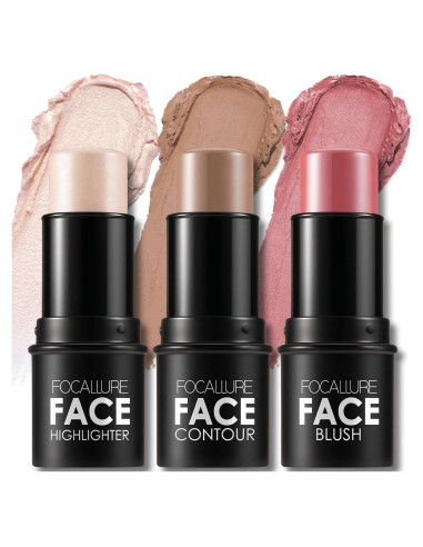 Kit de Contorno en Crema FOCALLURE 3 Pcs LUZ-MEDIO