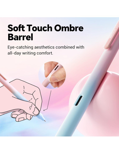 Bolígrafos de Gel Retráctiles Writech 8 Unidades Tinta Negra 0.5mm