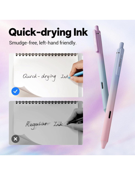 Bolígrafos de Gel Retráctiles Writech 8 Unidades Tinta Negra 0.5mm