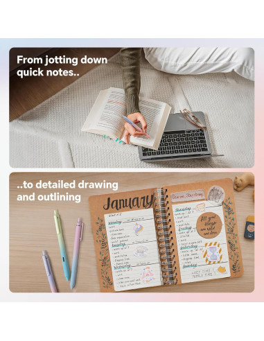 Bolígrafos de Gel Retráctiles Writech 8 Unidades Tinta Negra 0.5mm