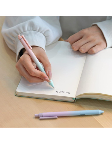 Bolígrafos de Gel Retráctiles Writech 8 Unidades Tinta Negra 0.5mm