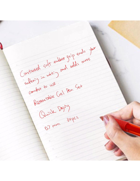 Set de 30 Bolígrafos de Gel Retráctiles Feela Tinta Roja 0.7mm