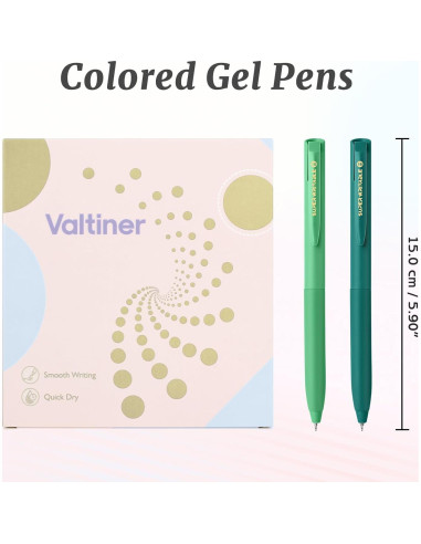 Set de 10 Bolígrafos de Gel Valtiner 0.5mm Multicolor Retráctiles