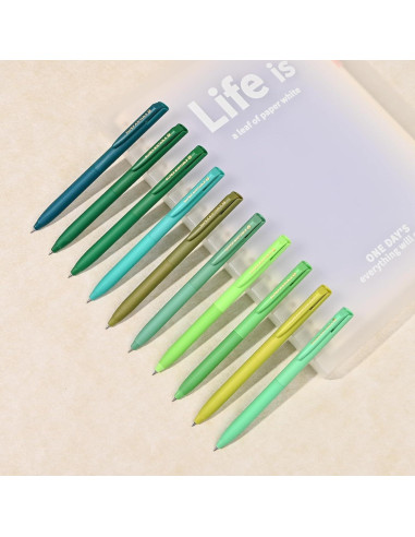 Set de 10 Bolígrafos de Gel Valtiner 0.5mm Multicolor Retráctiles