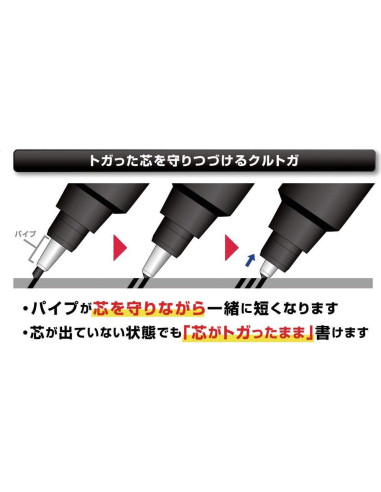 Lápiz Mecánico Uni Kurutoga 0.5mm Negro con Pipe Slide