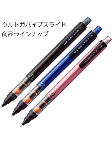 Lápiz Mecánico Uni Kurutoga 0.5mm Negro con Pipe Slide