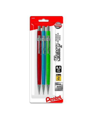 Lápiz Mecánico Pentel P205MBP3M1 0.5 mm Asortido 3 Unidades