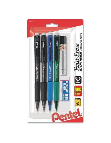 Lápices mecánicos Pentel Twist-Erase Express 0.5mm HB - 4 unidades