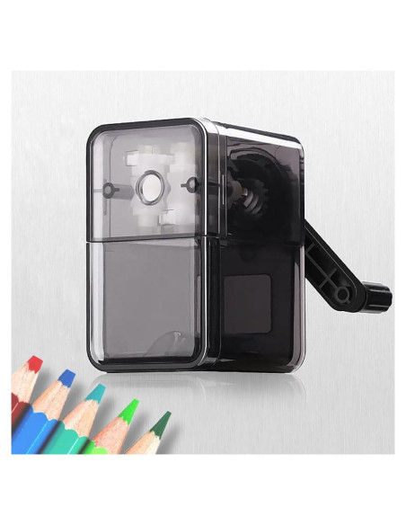 Sacapuntas Manual ZCVXCC Negro con Punta Ajustable y Cuchilla Helicoidal