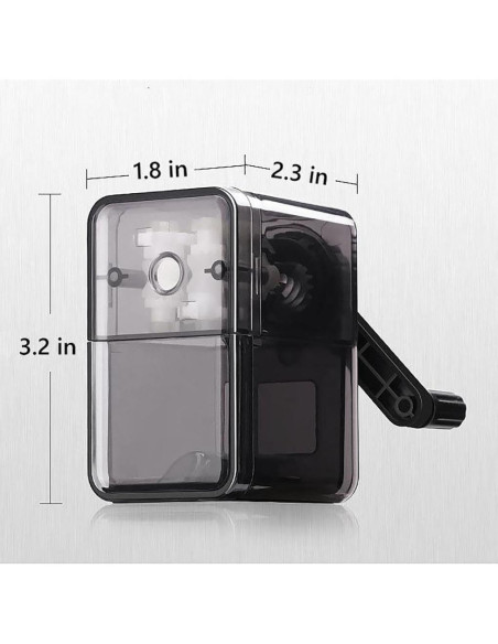 Sacapuntas Manual ZCVXCC Negro con Punta Ajustable y Cuchilla Helicoidal