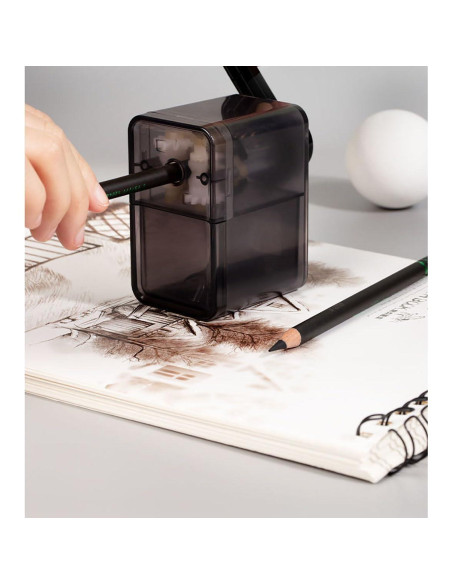 Sacapuntas Manual ZCVXCC Negro con Punta Ajustable y Cuchilla Helicoidal