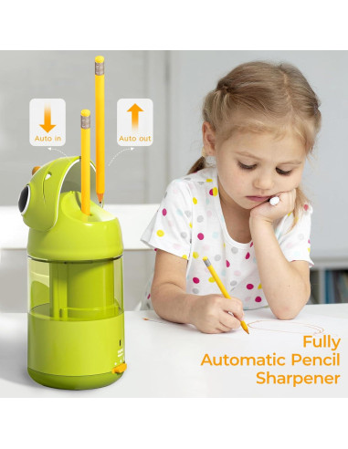 Sacapuntas Eléctrico M&G Dinosaurio Verde USB 7-8mm