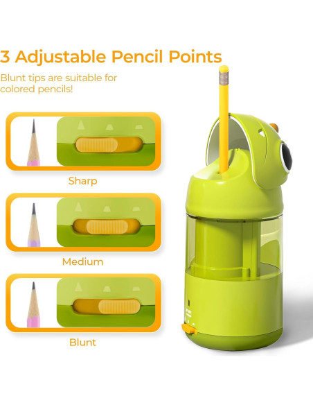 Sacapuntas Eléctrico M&G Dinosaurio Verde USB 7-8mm