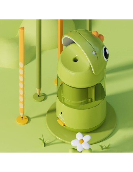 Sacapuntas Eléctrico M&G Dinosaurio Verde USB 7-8mm
