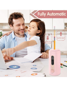 Afilador de Lápices Eléctrico Deli VA10-PK Recargable Rosa 2