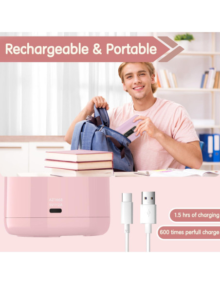 Afilador de Lápices Eléctrico Deli VA10-PK Recargable Rosa