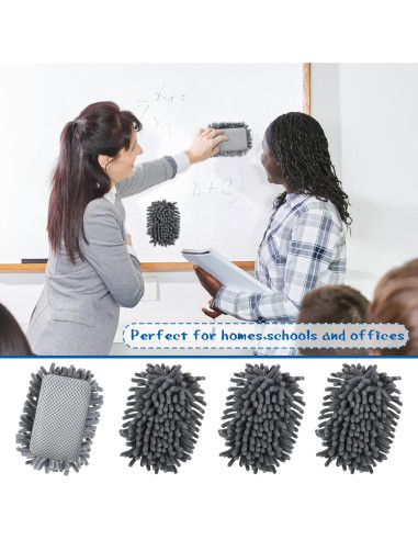 Borradores Magnéticos de Microfibra Sherr - 18 Pcs Gris