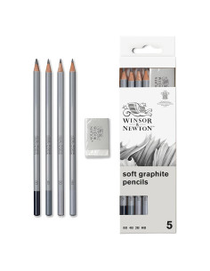Set de 5 Lápices de Grafito Winsor & Newton - HB, 2B, 4B, 8B