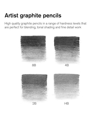 Set de 5 Lápices de Grafito Winsor & Newton - HB, 2B, 4B, 8B