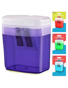 Sacapuntas Manual Doble Orificio Enday Púrpura para Lápices