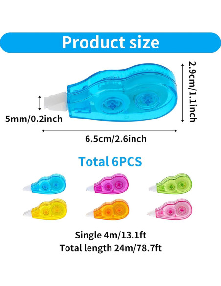 Cinta Correctora Abeillo 6 Piezas 5mm x 4m para Oficina y Escuela Cinta Correctora Abeillo 6 Piezas 5mm x 4m para Oficina y Escuela