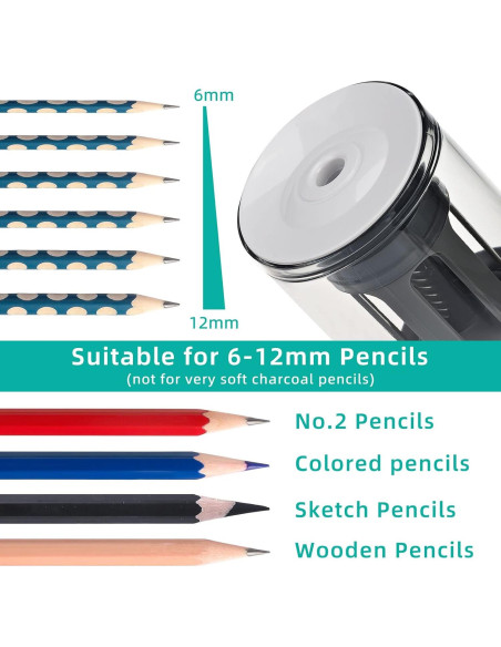 Sacapuntas Eléctrico Tenwin TW8038-2 Blanco 6-12mm Automático