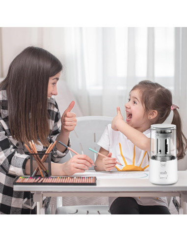 Sacapuntas Eléctrico Tenwin TW8038-2 Blanco 6-12mm Automático