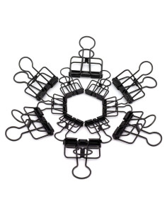 Paquete de 40 Clips de Metal RuiLing - 20 Medianos 5.72 cm y 20 Pequeños 4 cm - Negro