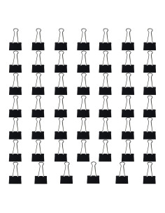 Clips de Carpeta Grandes Clipco Negros 48 Piezas 0.68 kg