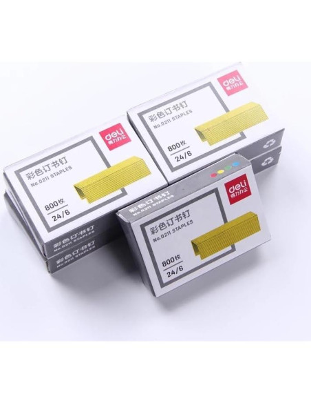 800 Grapas Coloridas Wentoenapp 24x6mm para Oficina y DIY