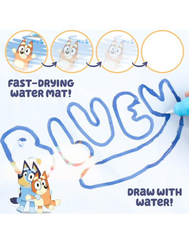 Alfombra de Dibujo de Agua Bluey - Arte Acuático Reutilizable