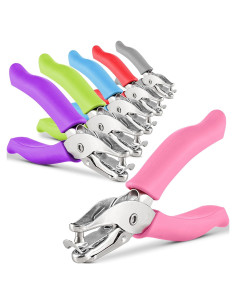 Perforadora de Papel Emraw 1 Agujero con Mango Acolchado - Paquete de 6