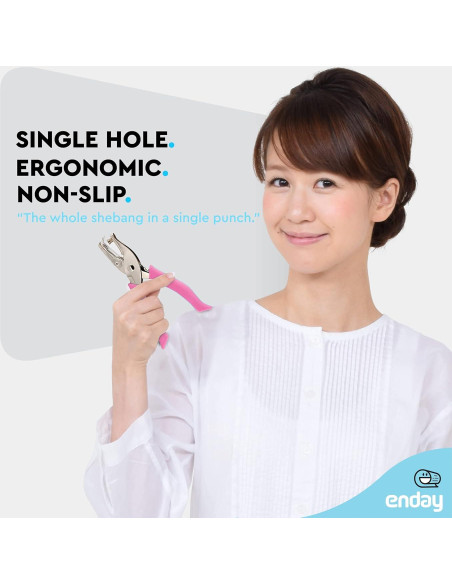 Perforadora de Papel Emraw 1 Agujero con Mango Acolchado - Paquete de 6