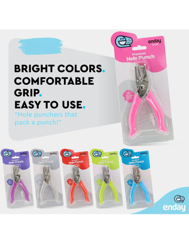 Perforadora de Papel Emraw 1 Agujero con Mango Acolchado - Paquete de 6