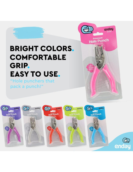 Perforadora de Papel Emraw 1 Agujero con Mango Acolchado - Paquete de 6